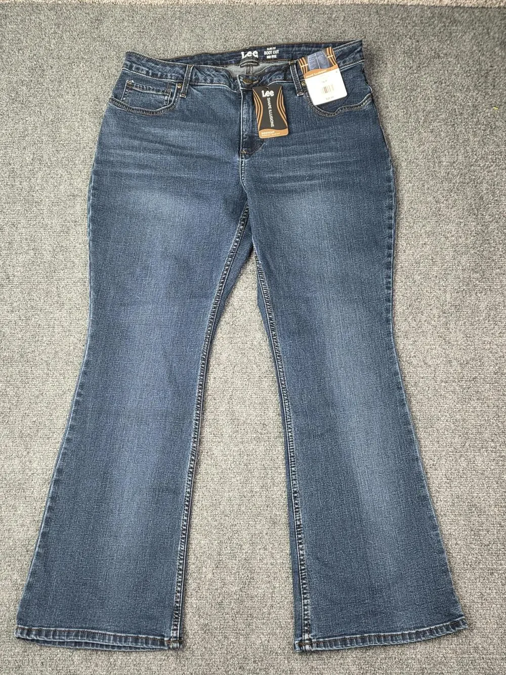 Lee Jeans Womens 16P Blue Bootcut Mid Rise Slim Fit Shape Illusions Stretch
